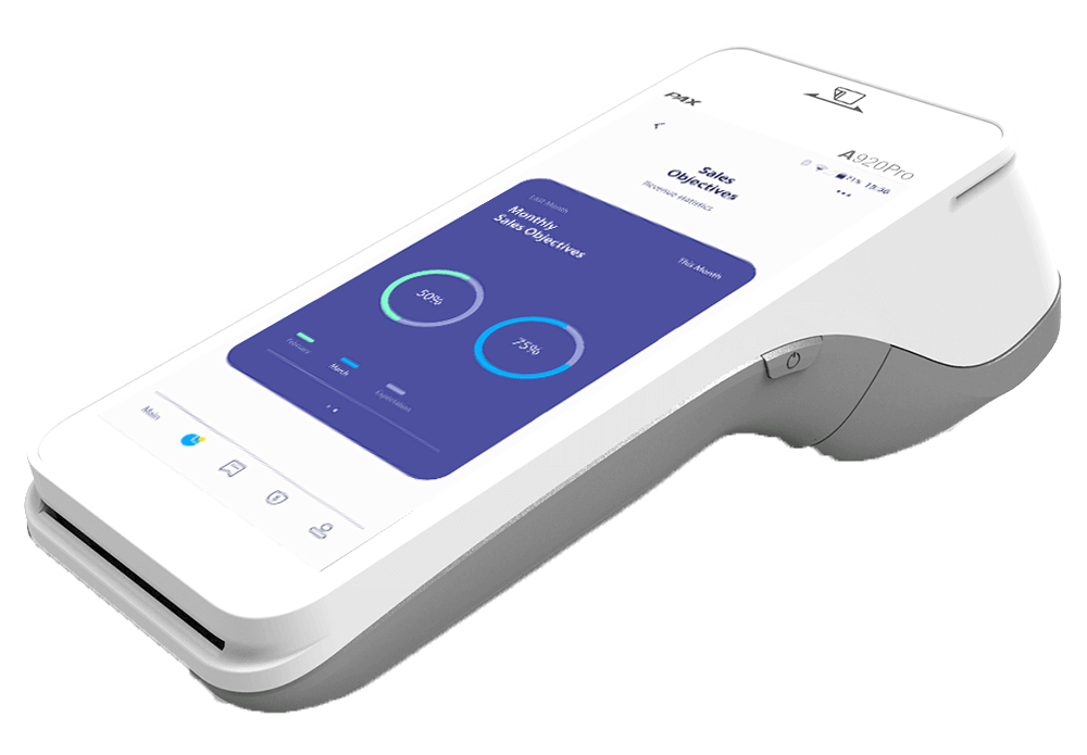 White mobile payment terminal